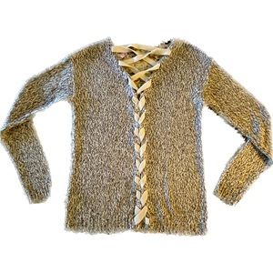 Alya Braided back V- Neck Sweater